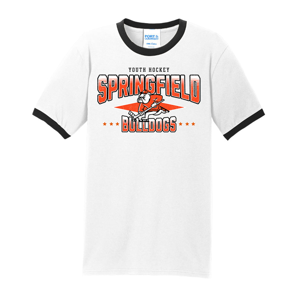 Springfield Bulldogs - Port & Company Core Cotton Ringer Tee